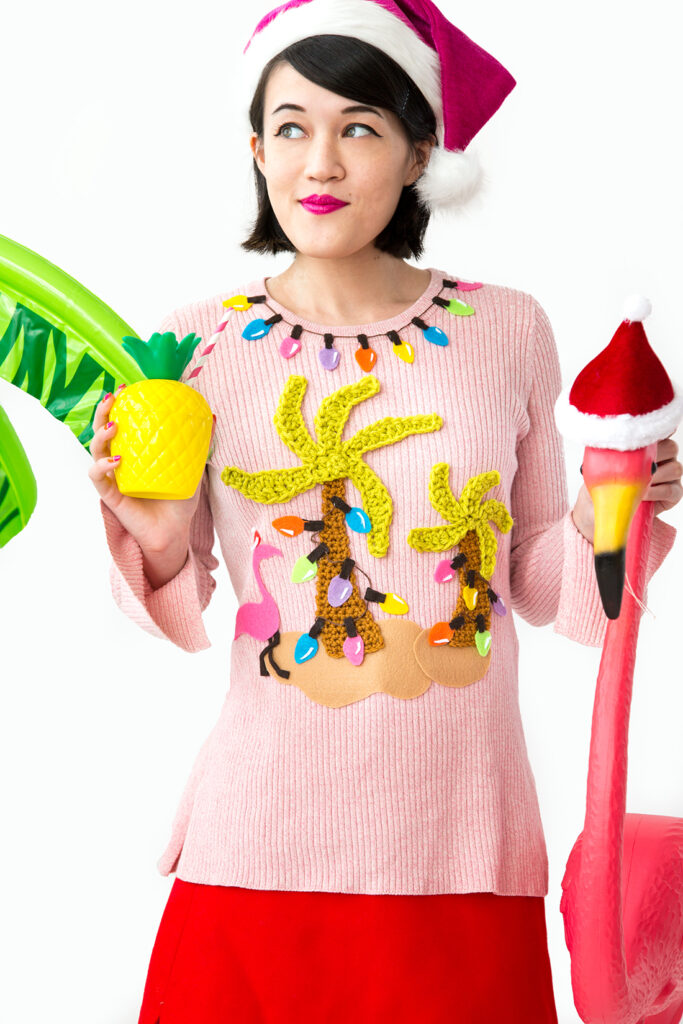 tropical christmas sweater