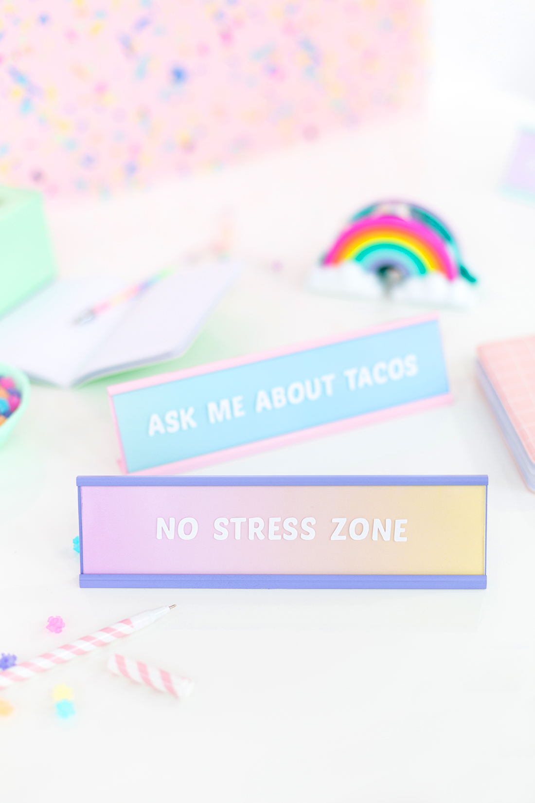  DIY Back To School Desk Nameplates